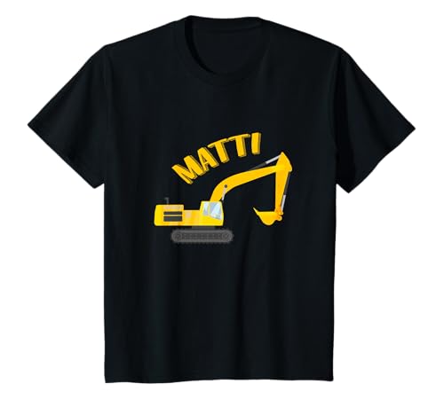 Kinder Matti Vorname Jungen Personalisiertes Bagger T-Shirt Kinder Matti Vorname Jungen Personalisiertes Bagger T-Shirt von Matti Namen Shirts für Kinder