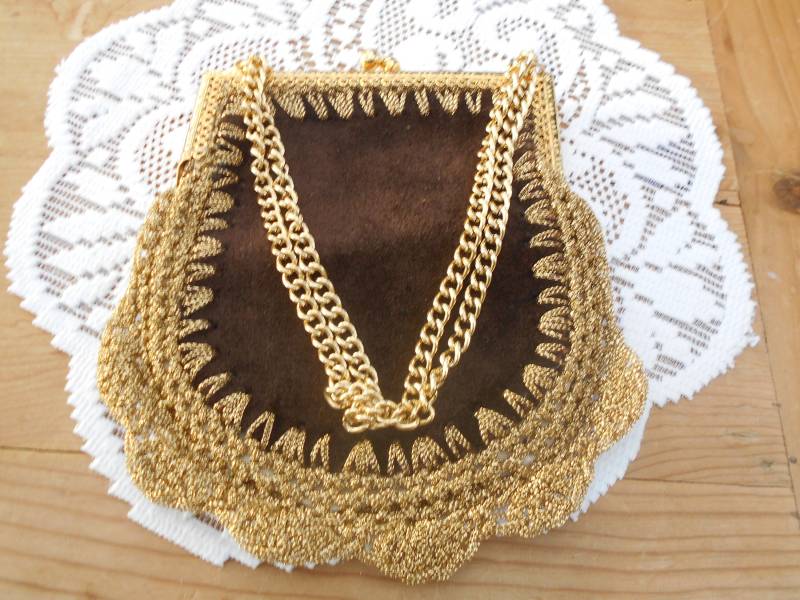 Vintage Tasche Abendtasche Theater Samttasche Vintage Braun Gold 60Er/70Er Jahre Vintage Tasche Abendtasche Theater Samttasche Vintage Braun Gold 60Er/70Er Jahre von MattieStone