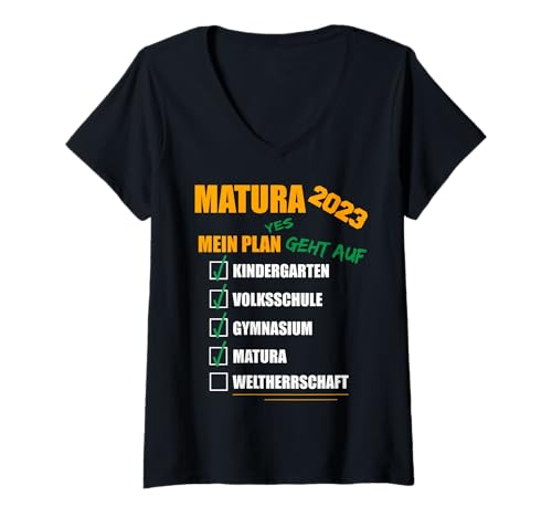 Damen Matura 2023 Abitur bestanden Weltherrschaft Matura 2023 T-Shirt mit V-Ausschnitt Damen Matura 2023 Abitur bestanden Weltherrschaft Matura 2023 T-Shirt mit V-Ausschnitt von Matura Geschenk Abiturient Prüfung-Abschluss Shirt