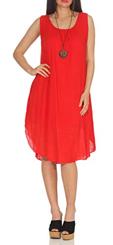 Matyfashion angesagtes Sommerkleid Strandkleid Maxikleid mit Tupfen Freizeitkleid 35 (Rot) von Matyfashion