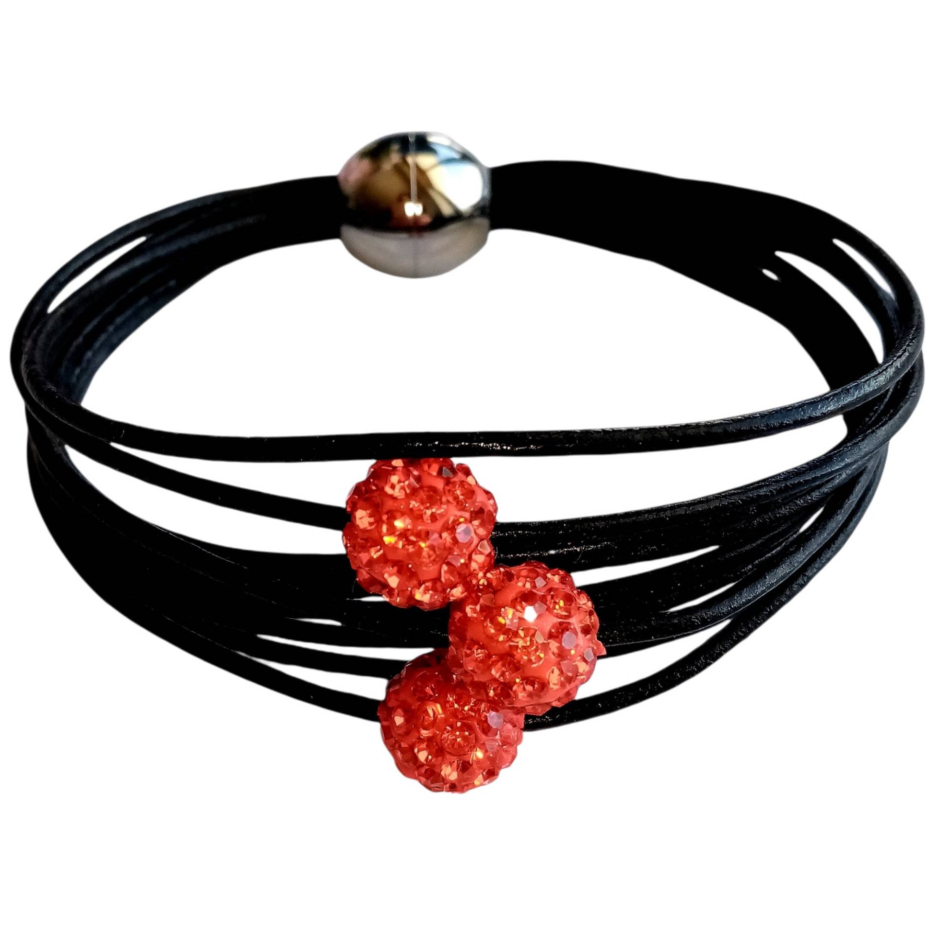 Geschichtetes Handgemachtes Armband, Lederarmband, Shamballa Perlenarmband Magnetverschlussarmband, Edelsteinarmband, Geschenk Geschichtetes Handgemachtes Armband, Lederarmband, Shamballa Perlenarmband Magnetverschlussarmband, Edelsteinarmband, Geschenk von MatyjoJewelry
