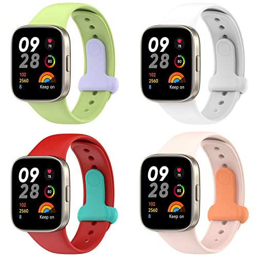 Maucoray Kompatibel mit Xiaomi Mi Watch Lite 3 Uhrenarmband für Redmi Watch 3 Silikon Armband Ersatz Zubehör Verstellbares Stylisches Armband, Edelstahl von Maucoray