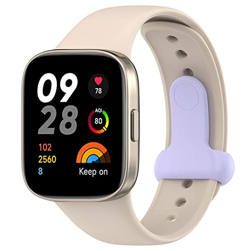 Maucoray Kompatibel mit Xiaomi Mi Watch Lite 3 Uhrenarmband für Redmi Watch 3 Silikon Armband Ersatz Zubehör Verstellbares Stylisches Armband, Edelstahl von Maucoray