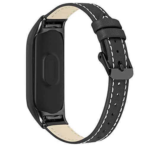 Maucoray Uhrenarmband kompatibel für Xiaomi Mi Band 3/4/5/6/7 Armband, Lederarmband Ersatzzubehör Verstellbares Armband, for Mi Band 3/4, Harz von Maucoray