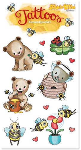 6er Tattoo-Set * Süsse Bienen & Bären * als Geschenk oder Mitgebsel | 44729 | Honig süß Honigbienen Tattoos Kindertattoo Kinder Geburtstag Kindergeburtstag von Lutz Mauder