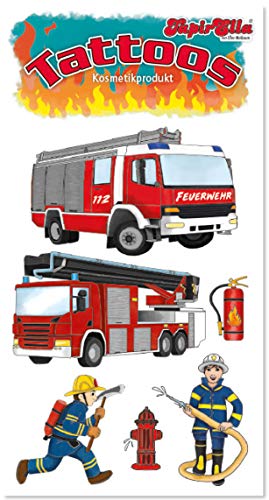 Tattoo-Set * Feuerwehr * als Geschenk, Mitgebsel oder zum Basteln | 44726 | Fire Fighter Feuerwehrmann Tattoos Kindertattoo Kinder Geburtstag Kindergeburtstag von Lutz Mauder