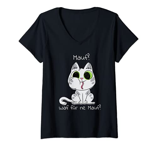 Damen Mauf Waf Für Ne Mauf? | Lustige Katze Und Maus T-Shirt mit V-Ausschnitt Damen Mauf Waf Für Ne Mauf? | Lustige Katze Und Maus T-Shirt mit V-Ausschnitt von Mauf Waf Für Ne Mauf Katzengeschenke
