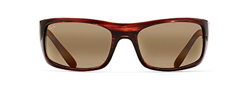 Maui Jim Maui Peahi 202 O2 glänzende polarisierte Sonnenbrille, für Herren und Damen, schwarz, mehrfarbig, H202-10 von Maui Jim