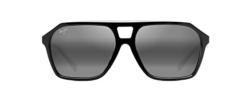 Maui Jim Unisex Sunglasses, Grey Wedges Black Gloss w, One Size von Maui Jim