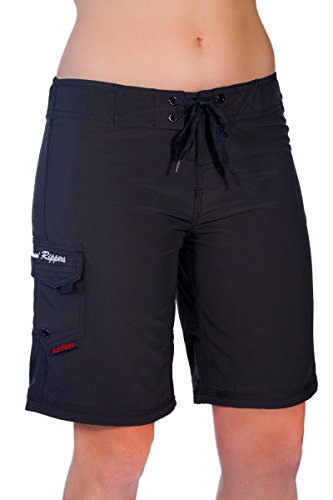 Maui Rippers Damen 4-Wege-Stretch 22,9 cm Badeshorts Boardshorts - Schwarz - 38 von Maui Rippers