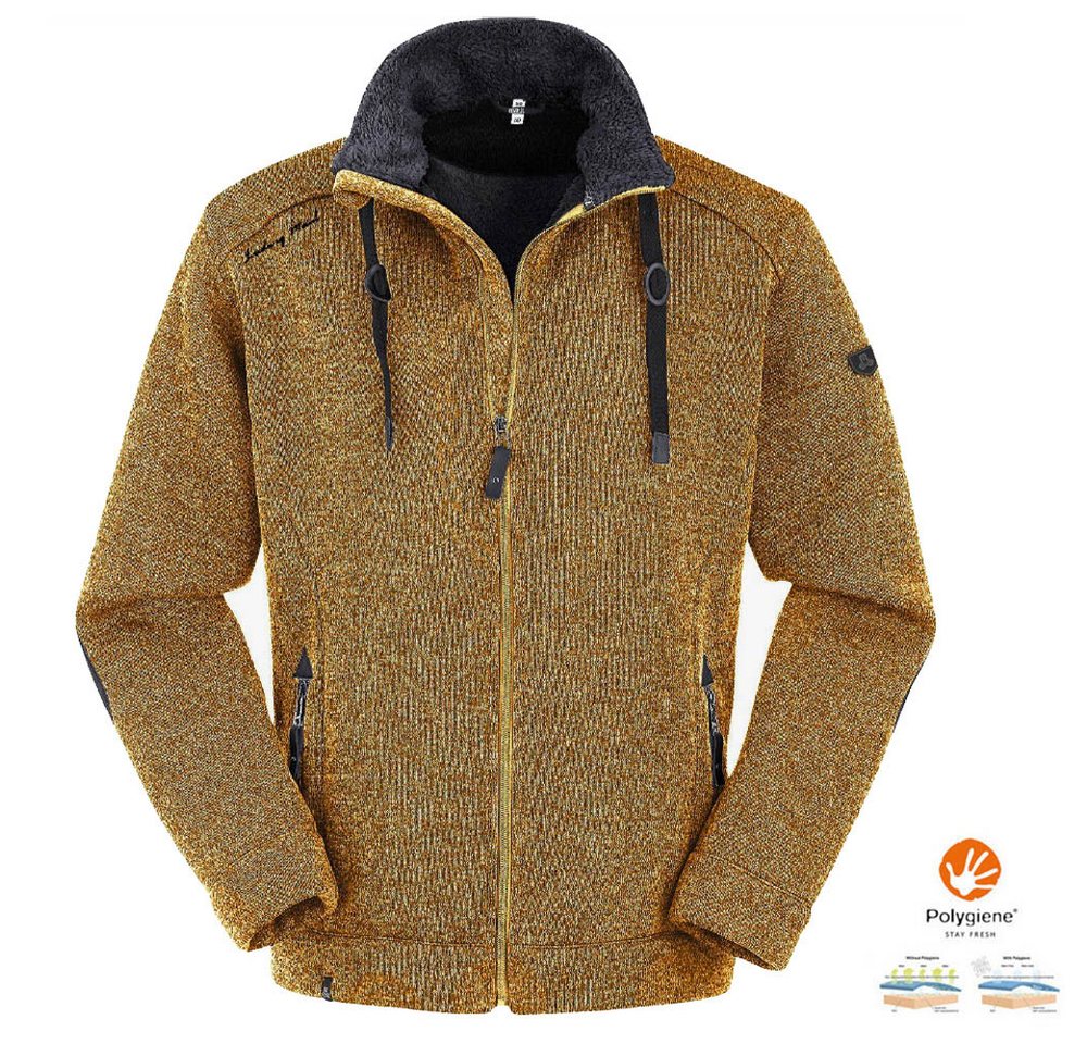 Maul Trekkingjacke Maul - Lichtenau 2 - warme dicke Herren Strickfleecejacke, orange gold von Maul