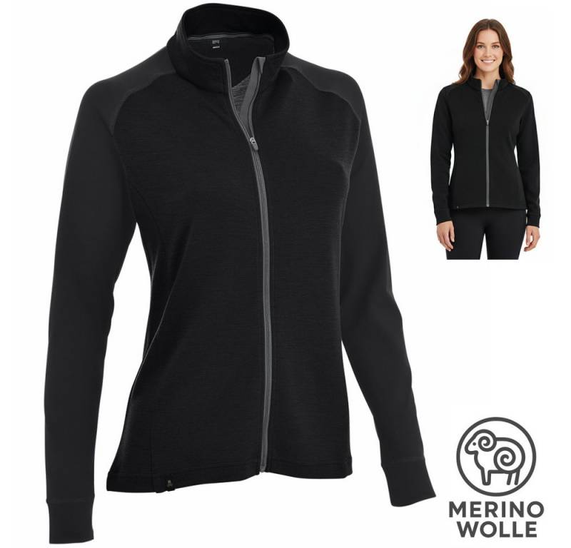Maul Trekkingjacke Maul - Marmolata Damen Merino Midlayer leichte Wollfleece Jacke, black von Maul