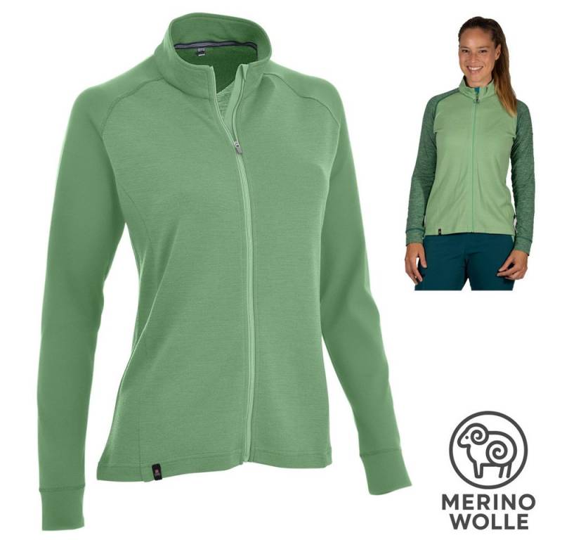 Maul Trekkingjacke Maul - Marmolata Damen Merino Midlayer leichte Wollfleece Jacke, green von Maul