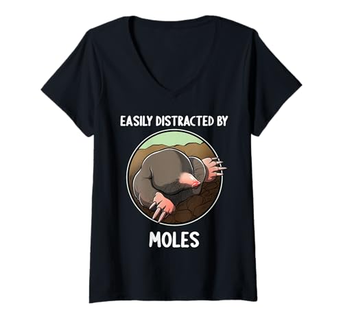 Damen Maulwürfe Maulwurf T-Shirt mit V-Ausschnitt Damen Maulwürfe Maulwurf T-Shirt mit V-Ausschnitt von Maulwürfe Maulwurf Tier Shop