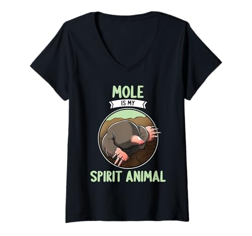 Damen Maulwürfe Maulwurf T-Shirt mit V-Ausschnitt Damen Maulwürfe Maulwurf T-Shirt mit V-Ausschnitt von Maulwürfe Maulwurf Tier Shop