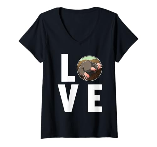 Damen Maulwürfe Maulwurf T-Shirt mit V-Ausschnitt Damen Maulwürfe Maulwurf T-Shirt mit V-Ausschnitt von Maulwürfe Maulwurf Tier Shop