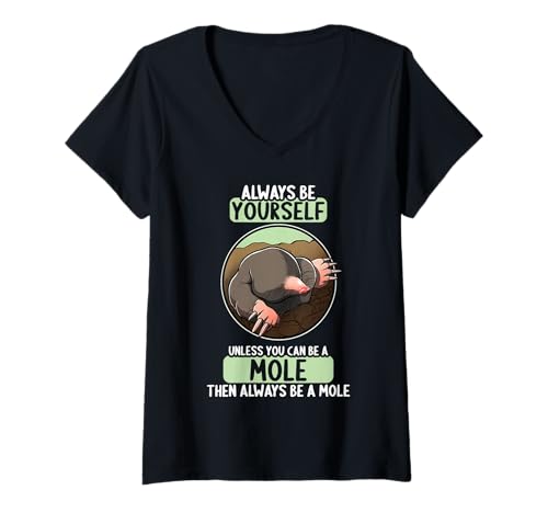 Damen Maulwürfe Maulwurf T-Shirt mit V-Ausschnitt Damen Maulwürfe Maulwurf T-Shirt mit V-Ausschnitt von Maulwürfe Maulwurf Tier Shop