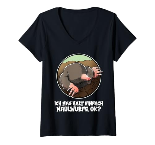 Damen Maulwürfe Maulwurf T-Shirt mit V-Ausschnitt Damen Maulwürfe Maulwurf T-Shirt mit V-Ausschnitt von Maulwürfe Maulwurf Tier Shop