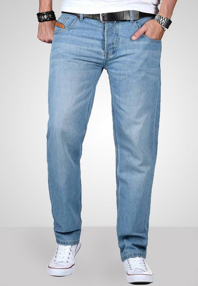 Maurelio Modriano Straight-Jeans Maurelio Modriano Herren Jeans MM022 mit geradem Bein von Maurelio Modriano