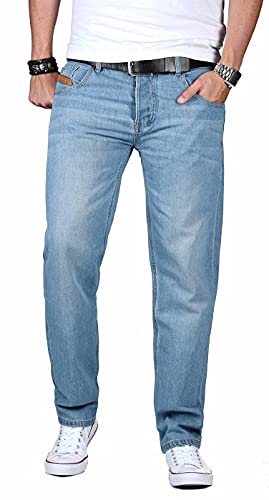 Maurelio Modriano Designer Herren Jeans Hose Basic Jeanshose Regular [MM-022-Hellblau-W32-L34] von Maurelio Modriano