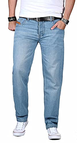 Maurelio Modriano Designer Herren Jeans Hose Basic Jeanshose Regular [MM-022-Hellblau-W34-L30] von Maurelio Modriano