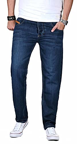 Maurelio Modriano Designer Herren Jeans Hose Basic Jeanshose Regular [MM-023-Dunkelblau-W44-L34] von Maurelio Modriano