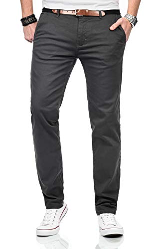 Maurelio Modriano Herren Designer Chino Stoff Hose Chinohose MM015 [MM-015-Anthrazit-W31-L30] von Maurelio Modriano