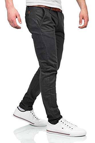 Maurelio Modriano Herren Designer Chino Stoff Hose Chinohose MM016 [MM-016-Anthrazit-W33-L32] von Maurelio Modriano