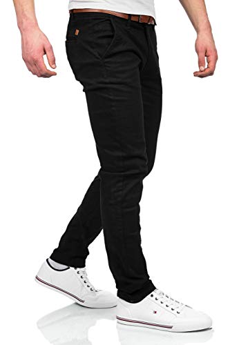 Maurelio Modriano Herren Designer Chino Stoff Hose Chinohose MM016 [MM-016-Schwarz-W33-L32] von Maurelio Modriano