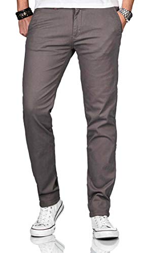 Maurelio Modriano Herren Designer Chino Stoff Hose Chinohose Stretch Regular Fit [MM-002-Grau-W29-L30] von Maurelio Modriano