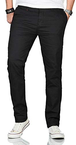 Maurelio Modriano Herren Designer Chino Stoff Hose Chinohose Stretch Regular Fit [MM-002-Schwarz-W29-L30] von Maurelio Modriano