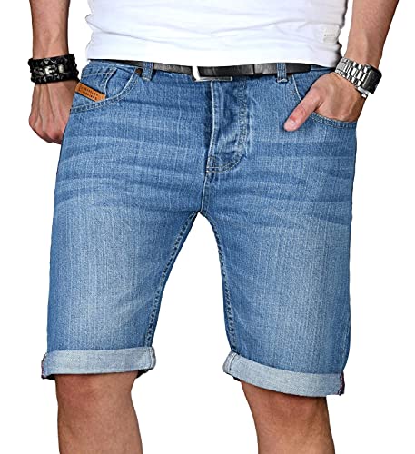 Maurelio Modriano Herren Designer Jeans Short Kurze Hose Slim Sommer Shorts [MM-026-Hellblau-W29] von Maurelio Modriano