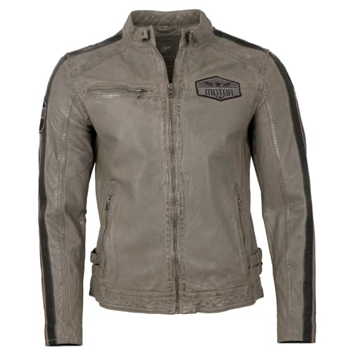 Mauritius Gipsy by Herren Echtleder Lederjacke Racingjacke Lammnappa Grey II Größe M von Mauritius