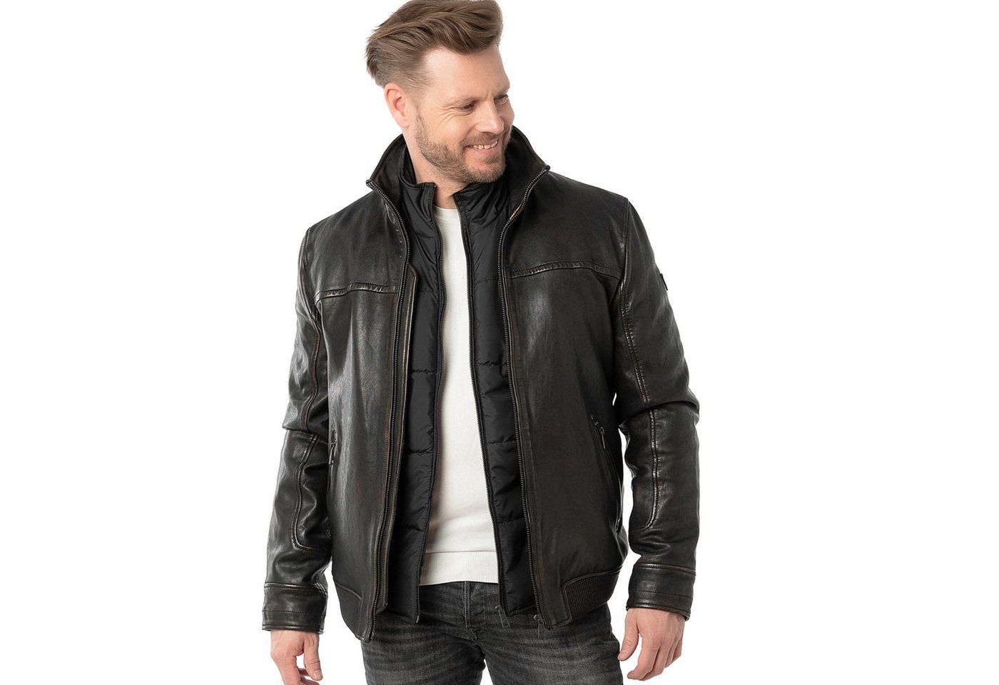 Mauritius Lederjacke 1201-0769 Mauritius - Herren Lederjacke Lammnappa schwarz antik von Mauritius