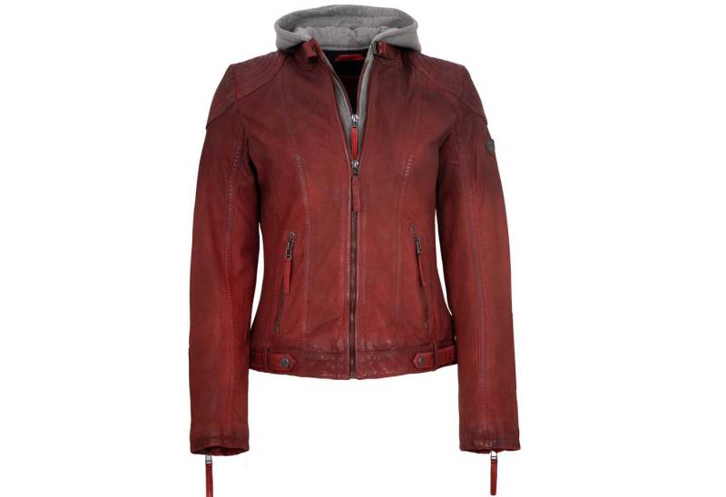 Mauritius Lederjacke Cascha Mauritius - Damen Lederjacke Kapuze Lammleder rot von Mauritius