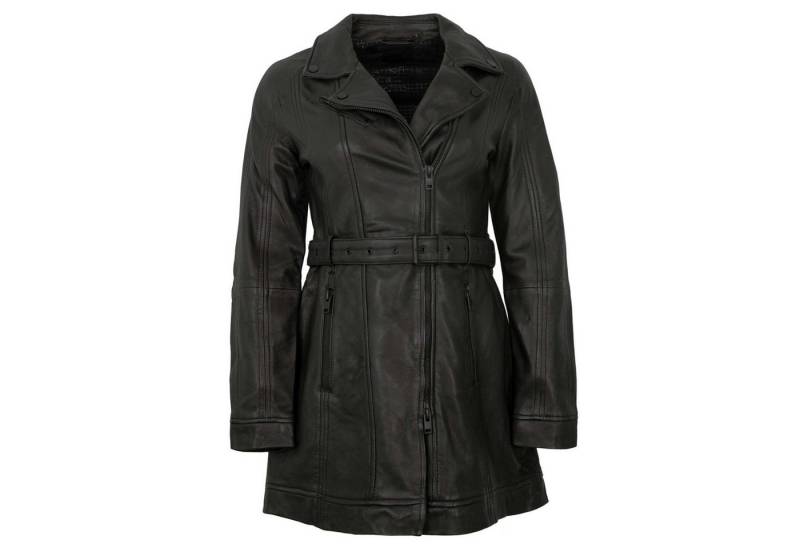 Mauritius Lederjacke G2WDenya Mauritius - Damen Ledermantel Lammnappa Gürtel schwarz von Mauritius