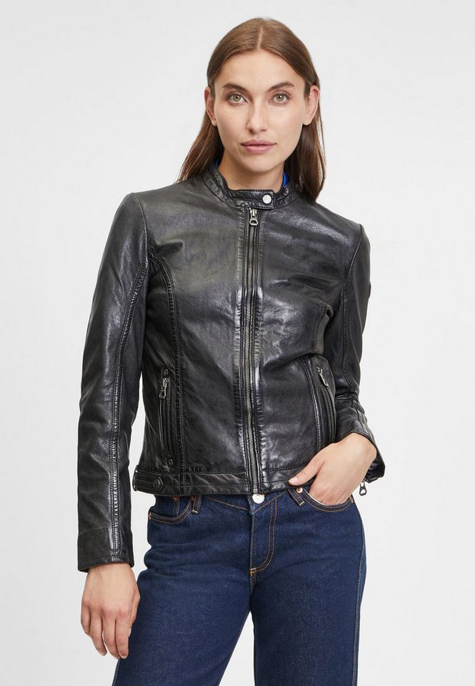 Mauritius Lederjacke »GW Jollie LVANV« Jackenbund mit Druckknöpfen und Gürtelschnallen von Mauritius