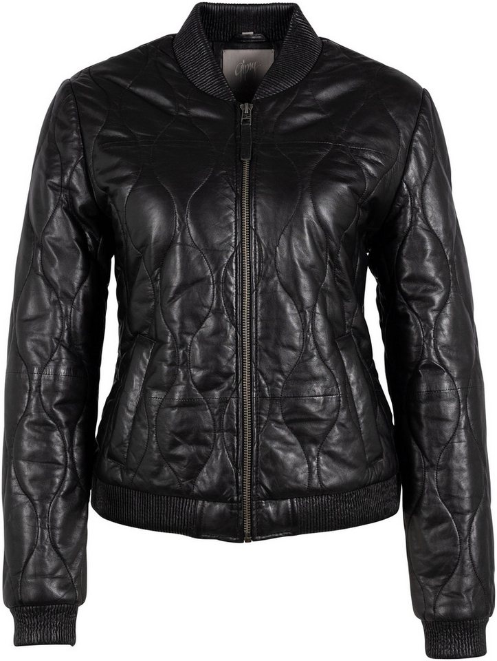 Mauritius Lederjacke GWMailisa mit typischen Bomberjacke Details, Wattierung, allover gesteppt von Mauritius