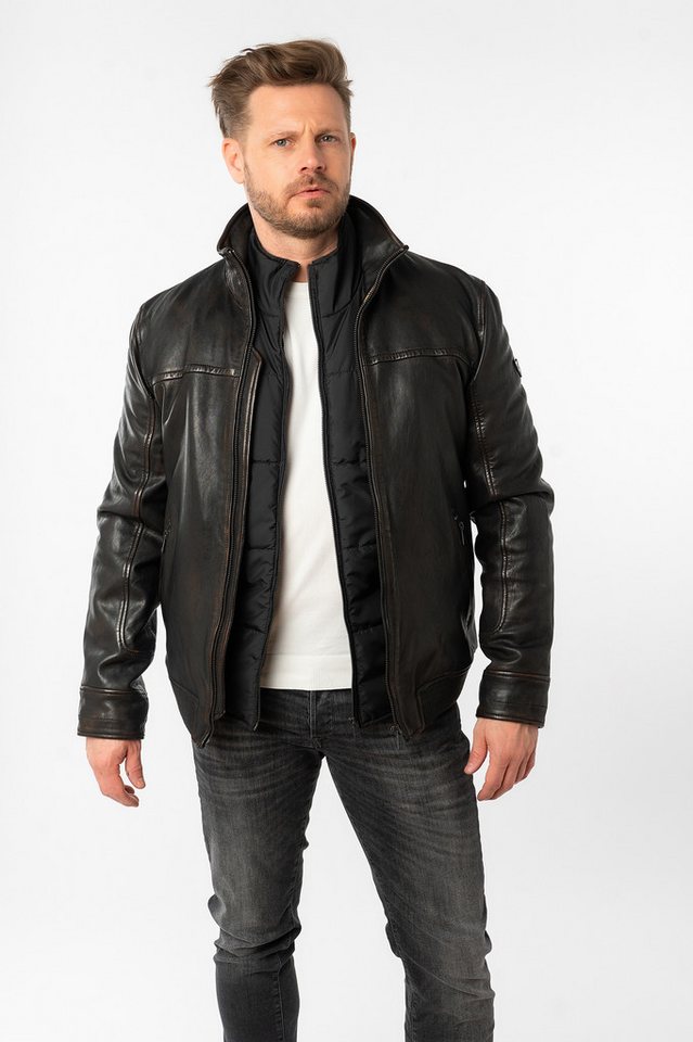 Mauritius Lederjacke MMBromu mit wärmender Weste von Mauritius