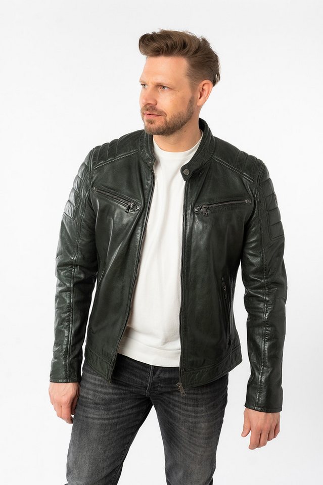 Mauritius Lederjacke MMDerry mit Stehkragen mit Druckknopf von Mauritius