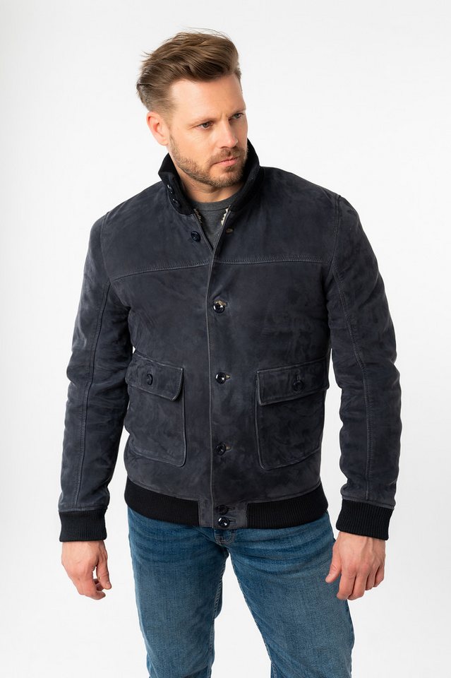 Mauritius Lederjacke MMThalor mit geripptem Stehkragen von Mauritius