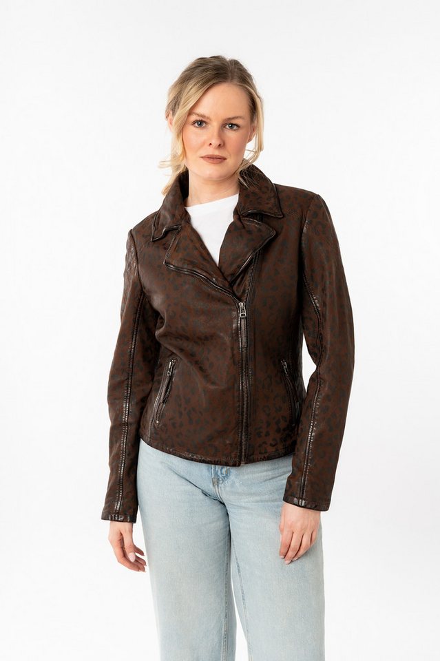 Mauritius Lederjacke MWMeeow mit Reverskragen, All-Over Muster von Mauritius