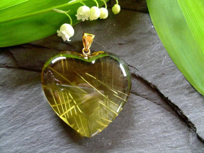 Lemon Citrin Herz - Anhänger Xxl Für Starke Frauen Mit Herz Als Geschenk Ihre Liebste Oder Als Belohnung Dich Selbst von MauritzUnikatSchmuck