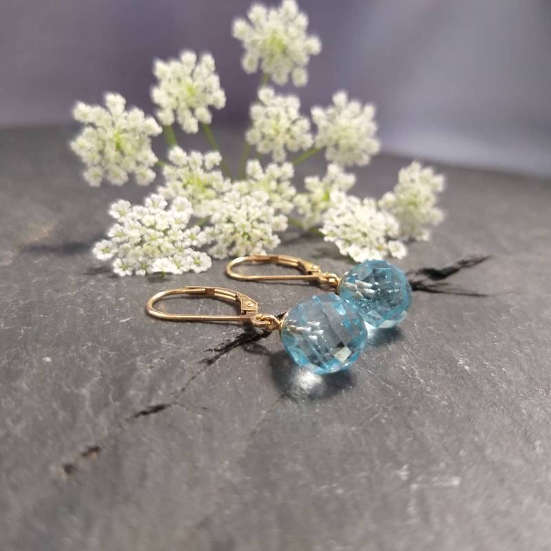 Prachtvolle Naturblaue Topas - Ohrhänger, Raritäten Zu Schmuck Verarbeitet. Das Lieben Alle Frauen Setze Akzente Mit Einzigartigem Schmuck von MauritzUnikatSchmuck