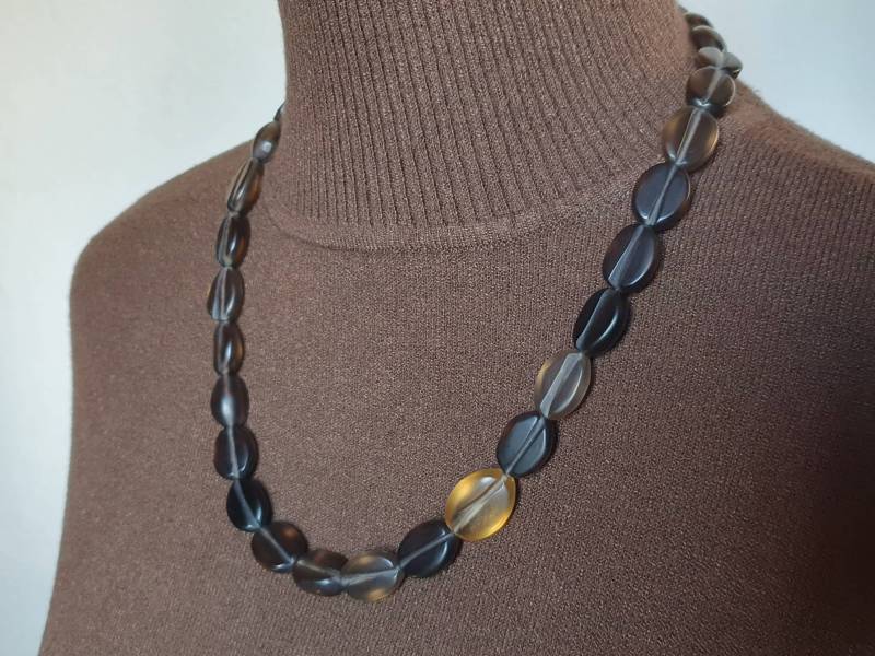 Rauchquarz/Citrin Kaffeebohnen Halskette Wir Lieben Kaffee Und Edelsteine Edelsteinschmuck Für Kaffeefreunde von MauritzUnikatSchmuck