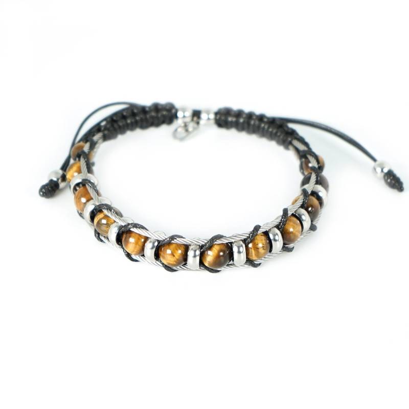 Bracelet Fait À La Main Avec | Oeil De Tigre Et Acier Inoxydable Modele Sicilia | Sicile Bracelet Fait À La Main Avec | Oeil De Tigre Et Acier Inoxydable Modele Sicilia | Sicile von MaurizioDiGiovanni