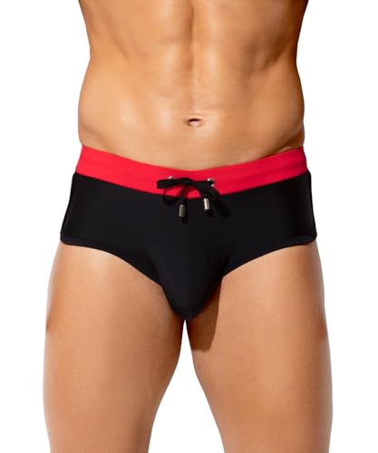 Mauro Kane Badehose Herren Badeslip Eng Kurz Badeshorts mit Tunnelzug Bademode Brief Bademode Männer Swim Slip von Mauro Kane