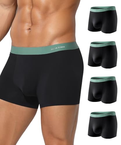 Mauro Kane Boxershorts Herren Modal Unterwäsche Männer 4er Pack Unterhosen Trunks Men Retroshorts Weich und Bequeme Shorts Schwarz M von Mauro Kane