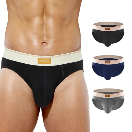 Mauro Kane Slip Herren Baumwolle 3er Pack Unterhosen Männer Slips Atmungsaktive Unterwäsche Klassischer Unterhose von Mauro Kane