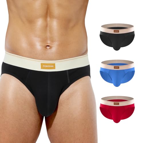 Mauro Kane Slip Herren Baumwolle 3er Pack Unterhosen Männer Slips Atmungsaktive Unterwäsche Klassischer Unterhose von Mauro Kane